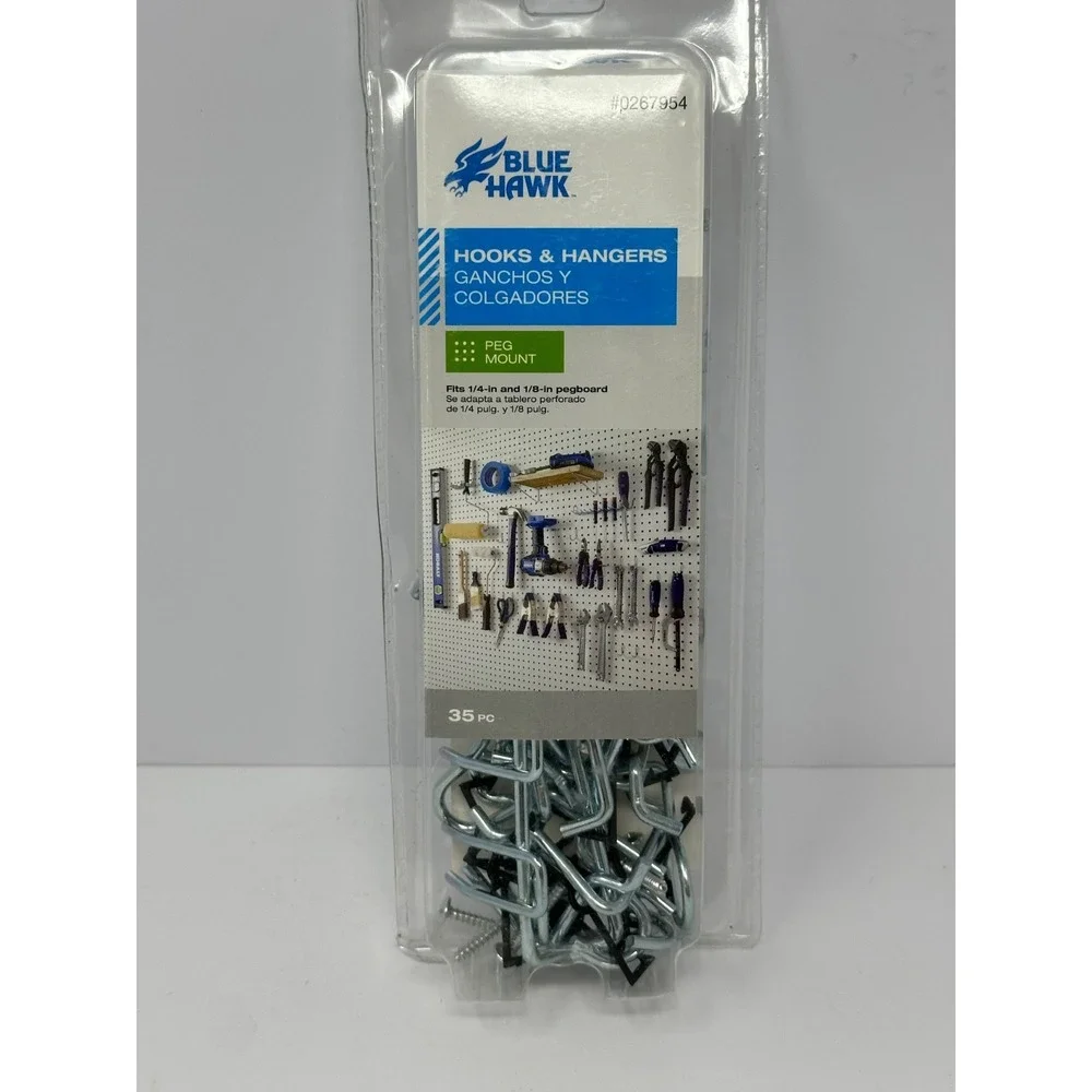 NEW Blue Hawk 35pcs Hooks & Hangers (for 1/4